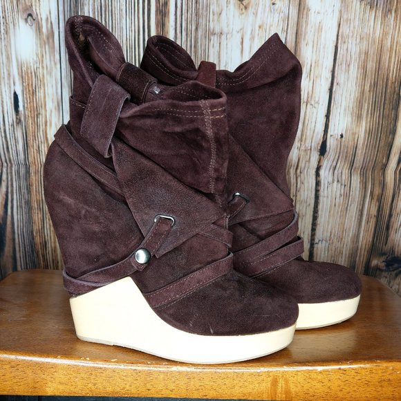 Alain Tondowski brown suede platforms EU38/US6.5 - Picture 3 of 7